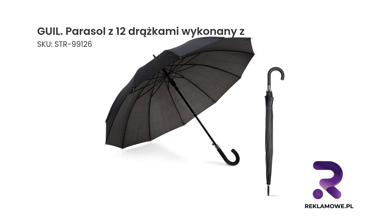 Parasol marki GUIL z 12 drążkami, wytrzymała konstrukcja