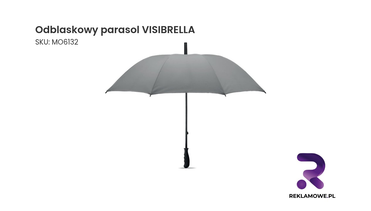 Odblaskowy parasol VISIBRELLA zwiększający bezpieczeństwo podczas deszczu