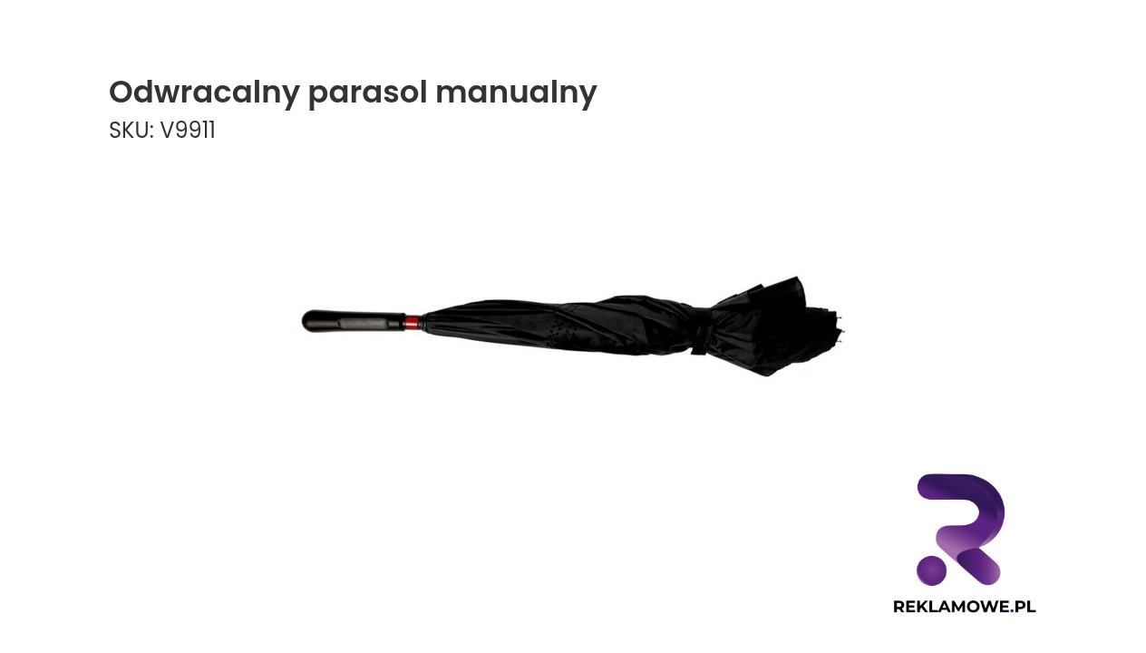 Odwracalny parasol manualny, który chroni przed deszczem i wiatrem