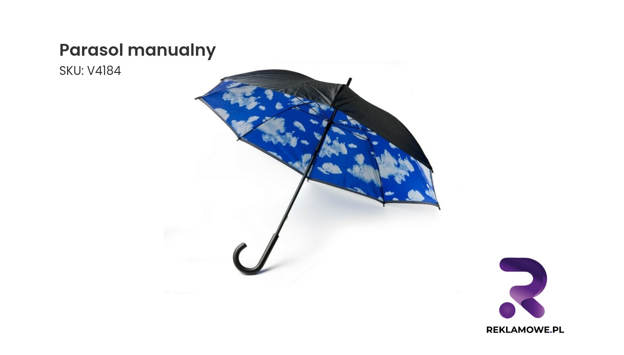 Parasol manualny w kolorze czerwonym z trwałego materiału