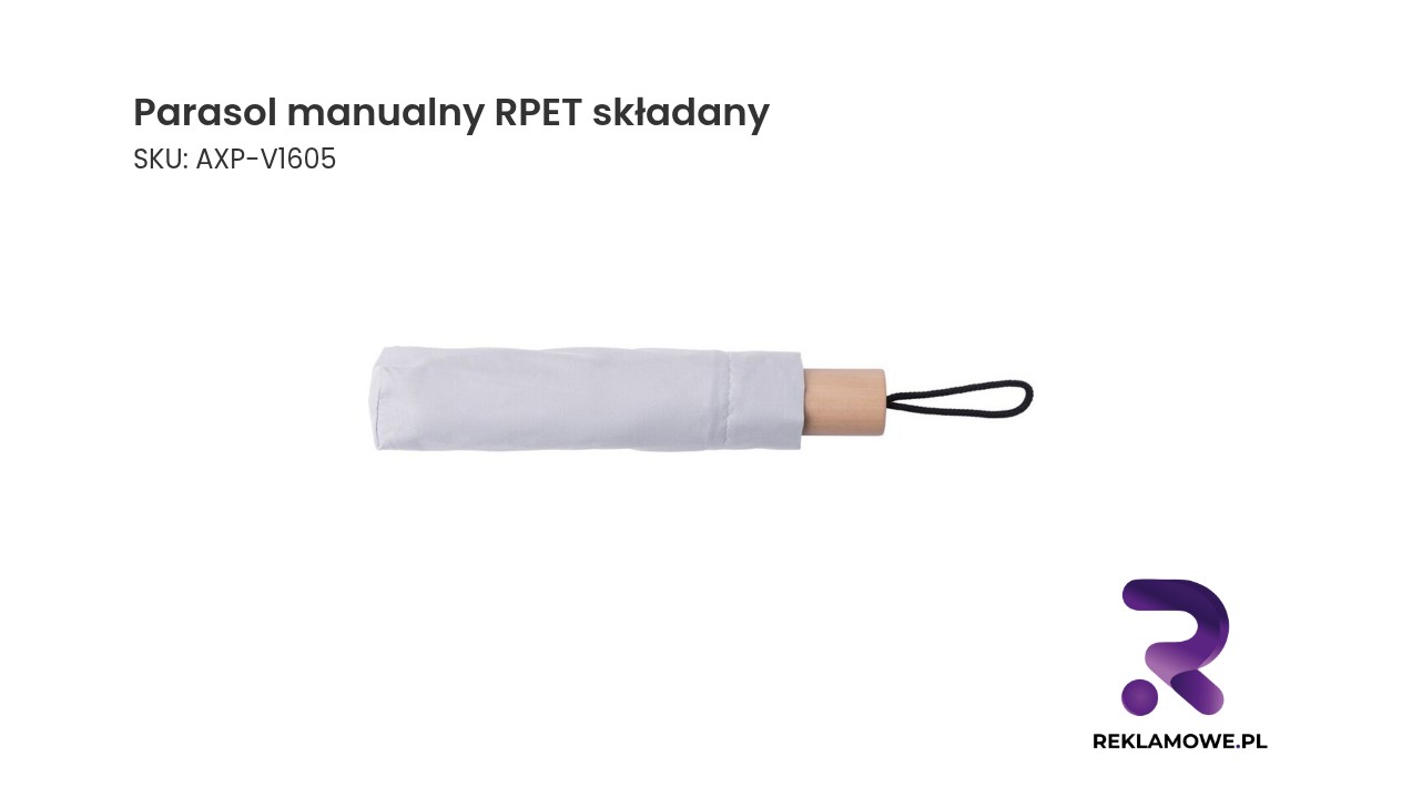Składany parasol manualny wykonany z materiału RPET