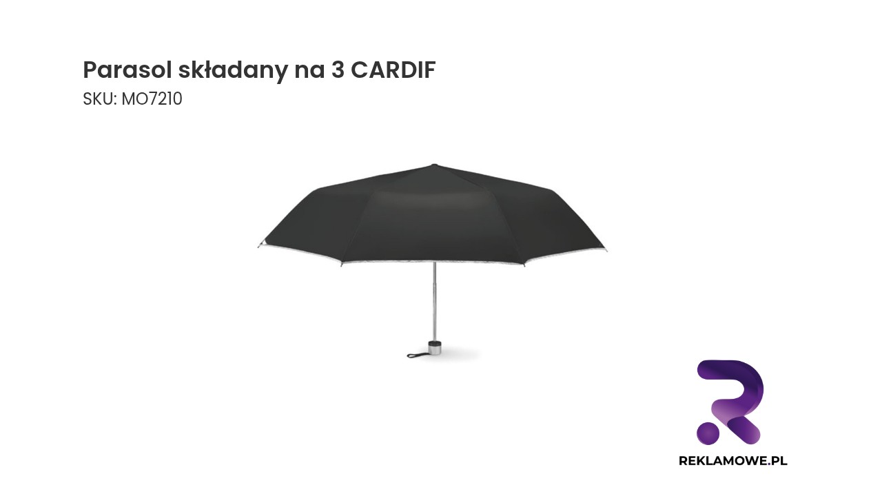 Składany parasol CARDIF o trójsegmentowej konstrukcji