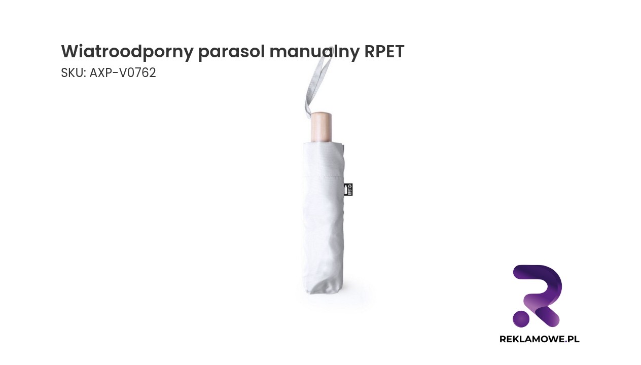 Wiatroodporny parasol manualny wykonany z RPET