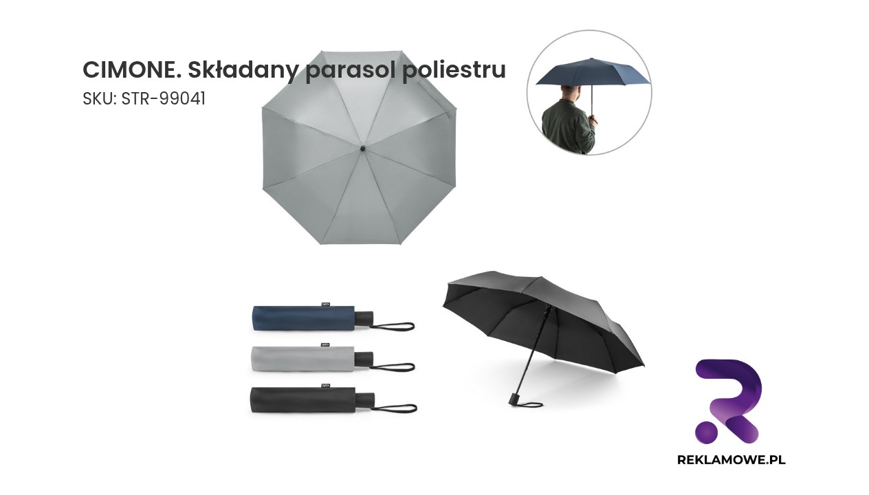 CIMONE. Składany parasol poliestru pochodzącego (100% rPET) pongee 190T z automatycznym otwieraniem CIMONE składany parasol z poliestru