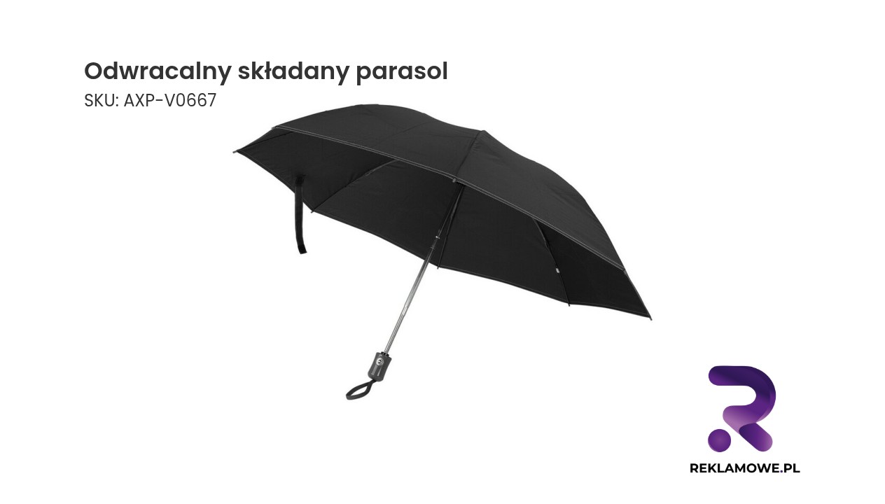 Odwracalny, składany parasol automatyczny Odwracalny i składany parasol automatyczny w akcji
