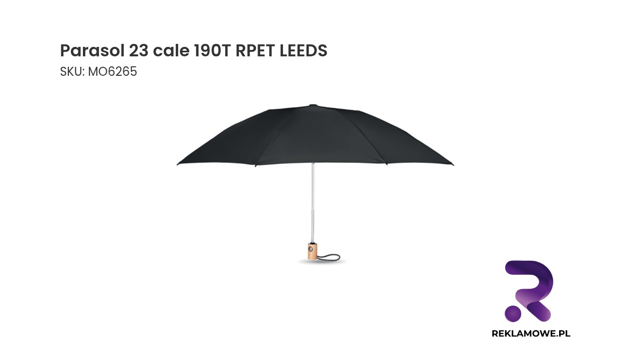 Parasol 23 cale 190T RPET LEEDS – ekologiczny parasol z materiału z recyklingu
