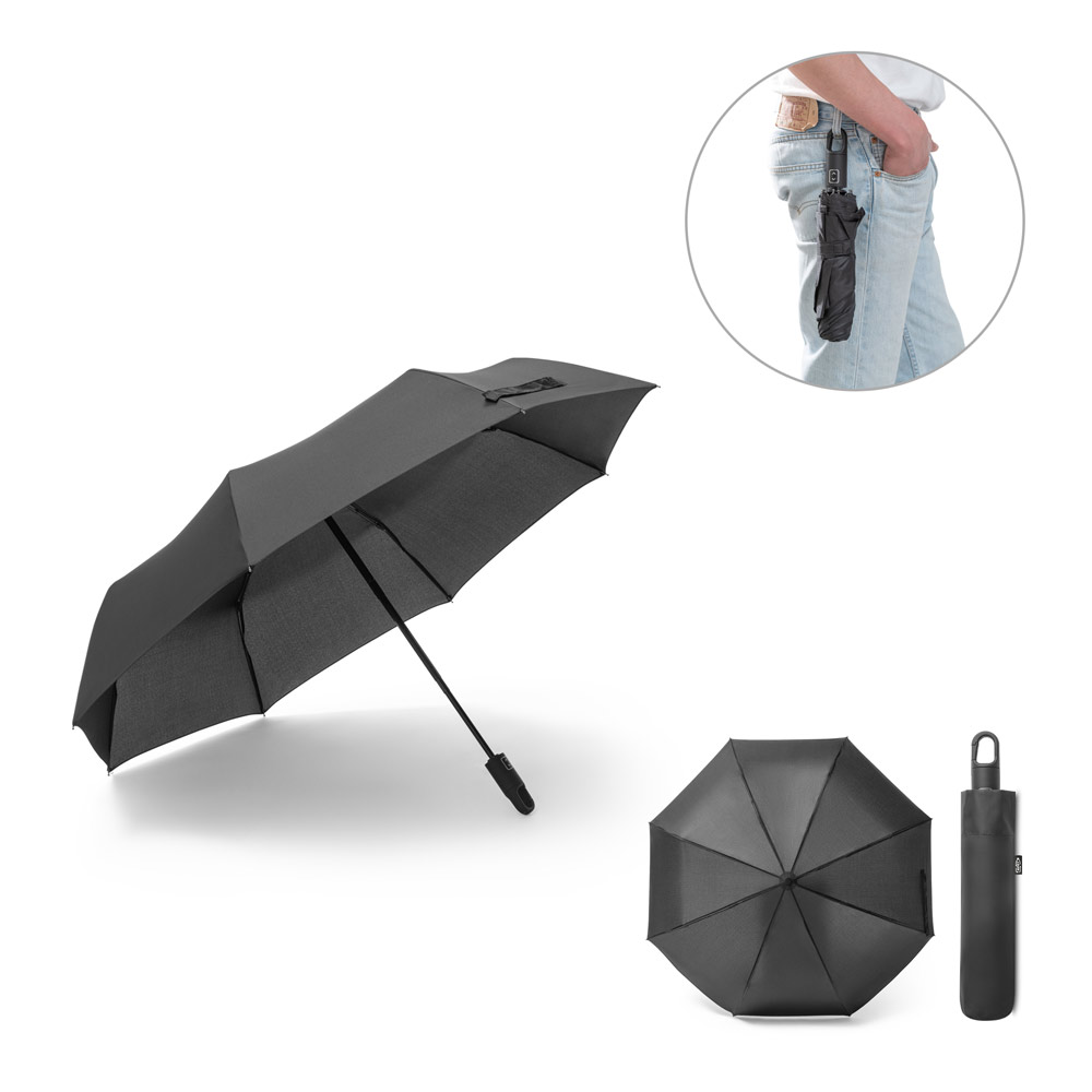 GUSTAVO. Parasol poliestru pochodzącego (100% rPET) 190T pongee z automatycznym otwieraniem i zamykaniem 99095_set