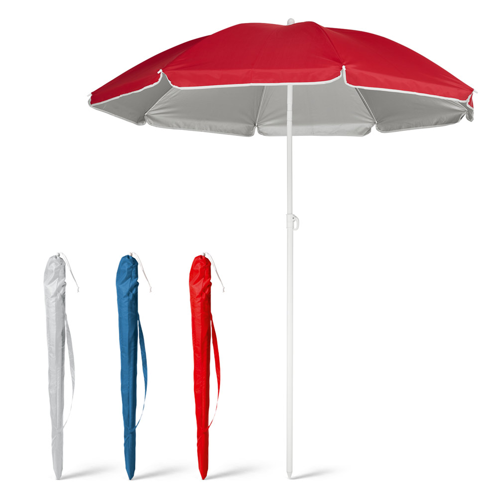 PARANA. Odchylany parasol plażowy 210T ze srebrną podszewką 98320_set