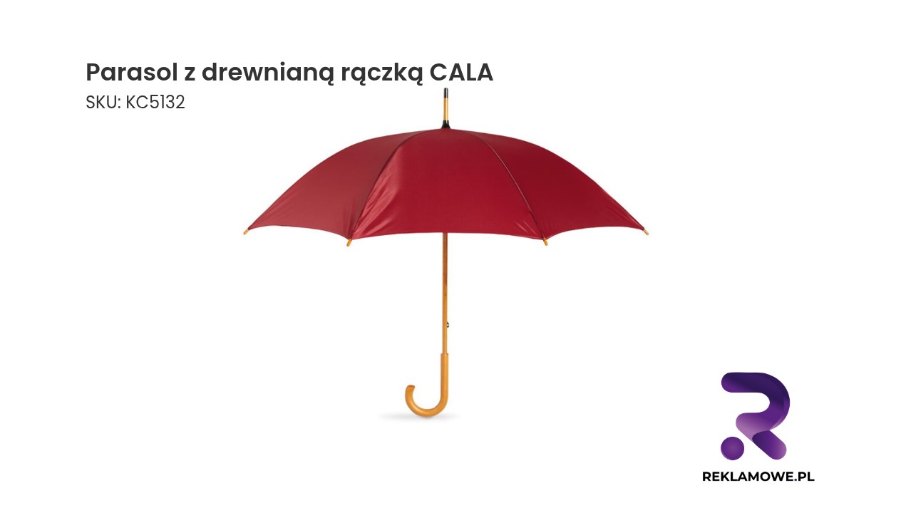 Parasol z drewnianą rączką CALA